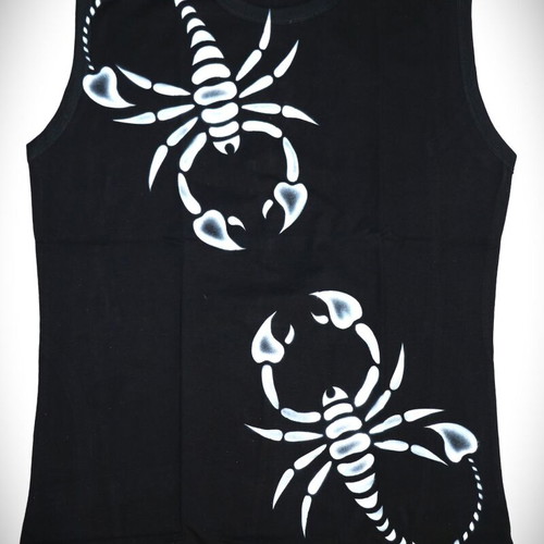 Handmade Unisex Scorpion Airbrush Tank Top XL
