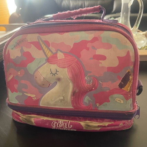 Lunch bag for girl used, worn and torn