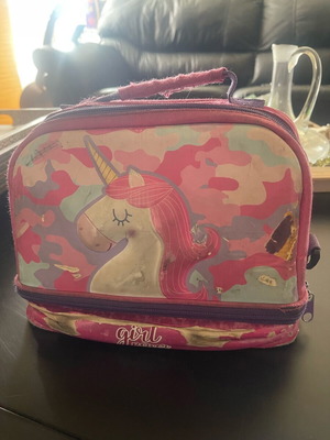 Lunch bag for girl used, worn and torn