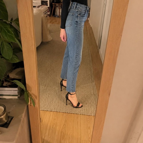 Zara Basic Black Leather Heels with Ankle Strap size 39 like new