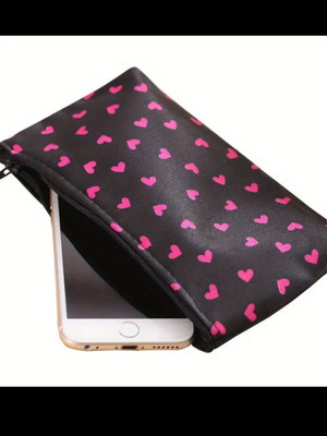 Cosmetic bags new, 2 pcs, multicolor with heart pattern