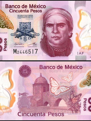 Mexico 50 Pesos 2019 polymer banknote new