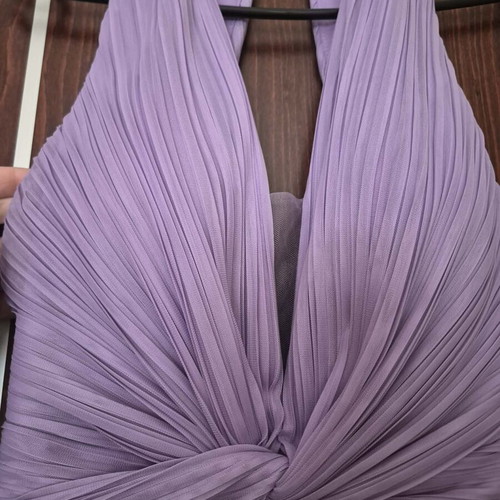 Pleated maxi dress lilac new with twisted design and cups