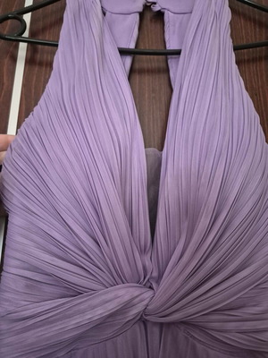 Pleated maxi dress lilac new with twisted design and cups