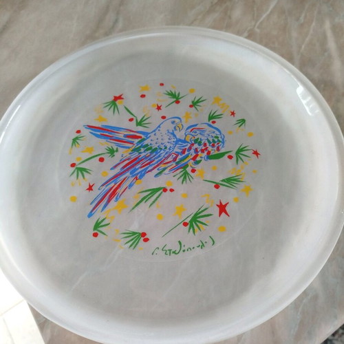 Lumidis collectible plate with 5 shot glasses like new