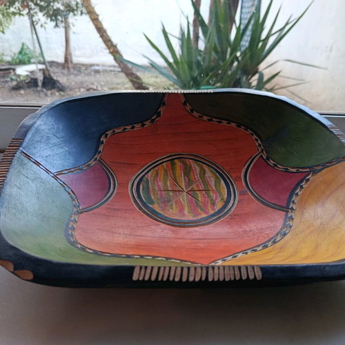 Handmade wooden decorative platter like new