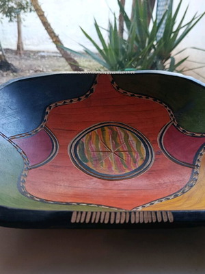 Handmade wooden decorative platter like new