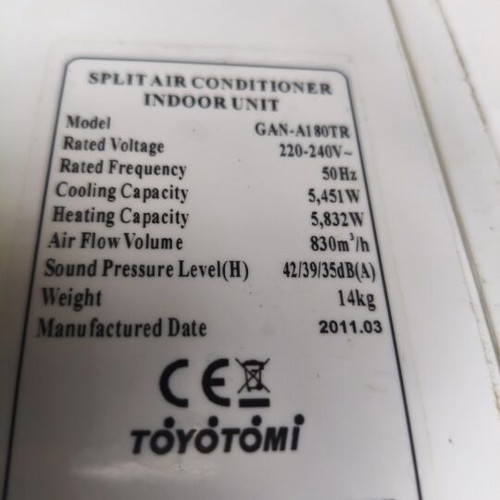Toyotomi GAN/GAG-A180TR 18.600 BTU air conditioner used, full set
