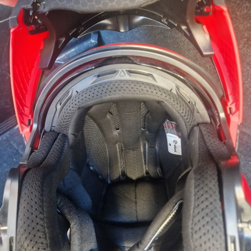 Motorcycle helmet XL, red with visor