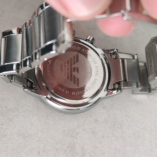Emporio Armani men's watch used, silver with mark