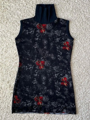 Turtleneck dress short black with patterns used
