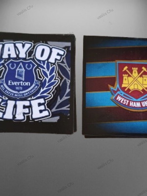 West Ham and Everton stickers like new, pack of 2