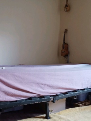 Double metal bed with mattress used 140x200