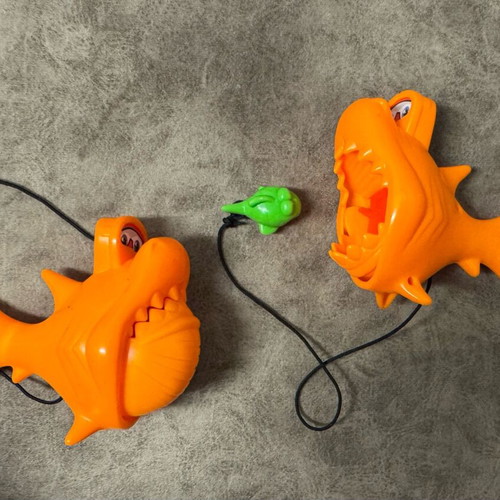Chupa Chups Piranha toys used, orange with green fish