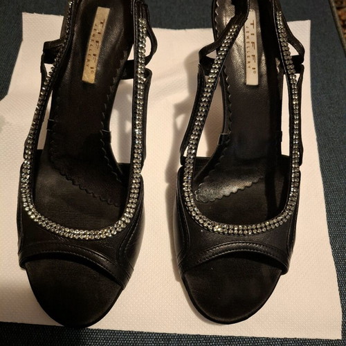 Swarovski crystal sandals like new, black, size 37