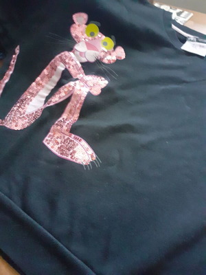 Zara women's sweatshirt used with Pink Panther embroidery