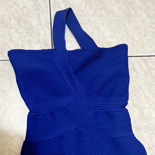 Mini bandage dress used, blue, size S