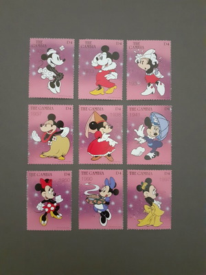 Комплект марки Minnie Mouse през годините, Гамбия 1997
