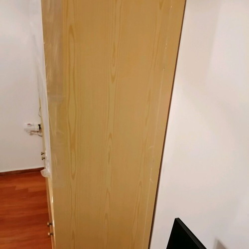 Double wooden bookcase used with 2 cabinets and 5 shelves