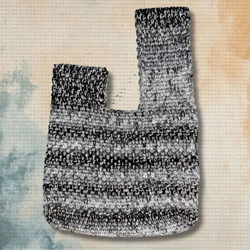 Handmade Japanese Knot Wrist Bag Grayscale