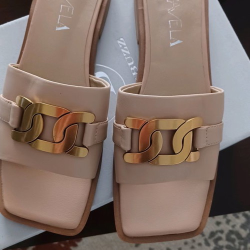 Favela beige leather sandals size 36 like new with gold buckles