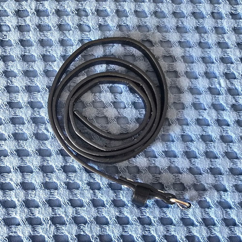 Black thin belt with silver buckle, 1 cm thick