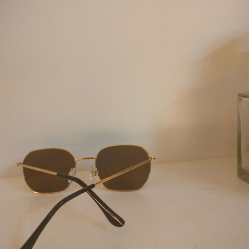 Sunglasses with thin gold frame like new, brown lenses