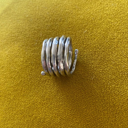 Silver hammered ring
