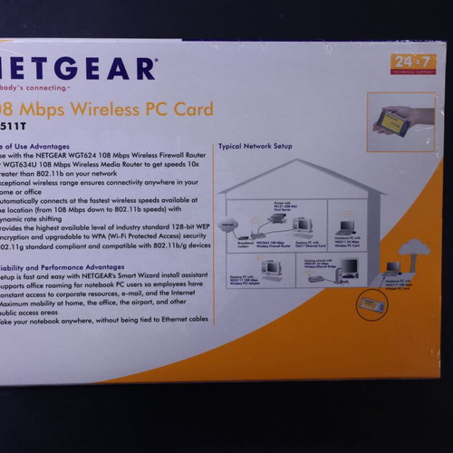Netgear WG511T 108Mbps Wireless PC Card sealed, new