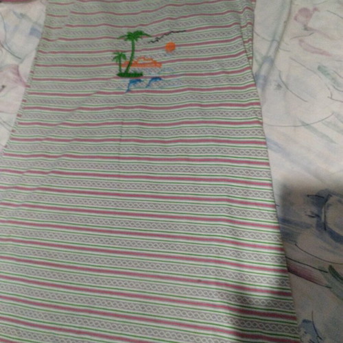 Pajama dress like new, white and gray