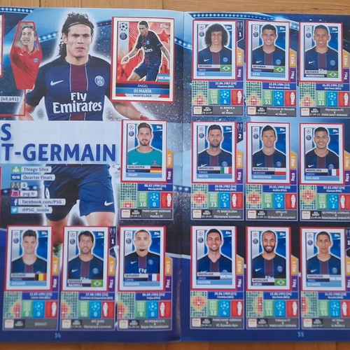 Champions League 2016-2017 sticker album used with 569 of 593 stickers