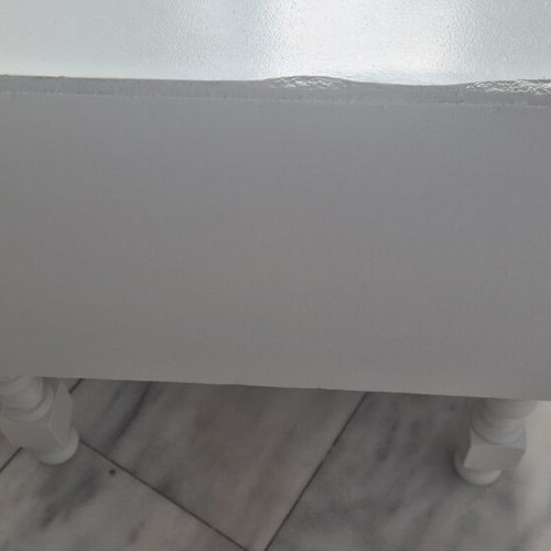 Nightstand made of walnut wood painted soft gray with chalk paint, like new
