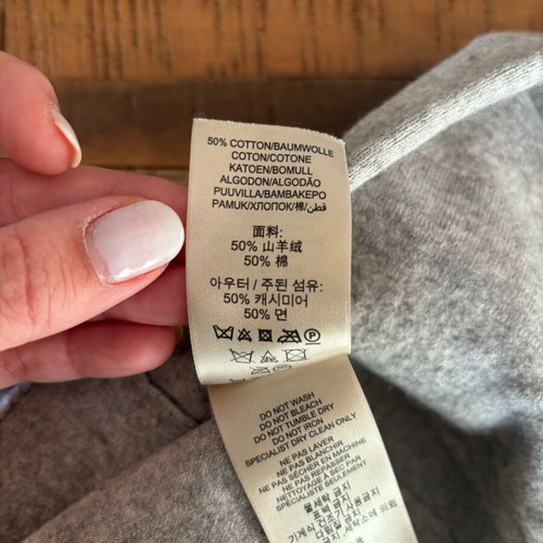 Burberry sweatshirt used, cashmere-cotton, gray-beige XS