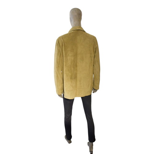 Gianfranco Ferré GFF vintage suede leather safari shacket jacket XL used, yellow