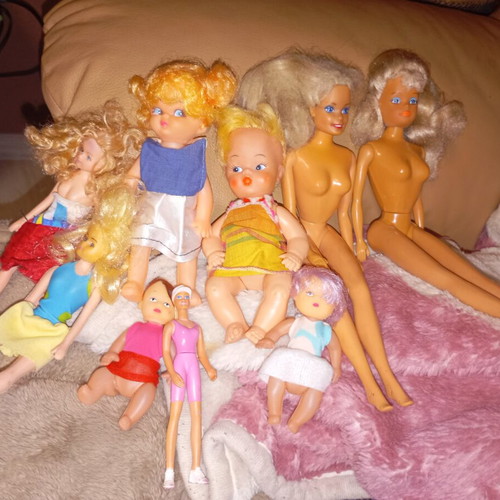 Retro dolls and babies used, lot from 80s and 90s