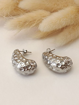 Steel stud earrings drops new, silver color