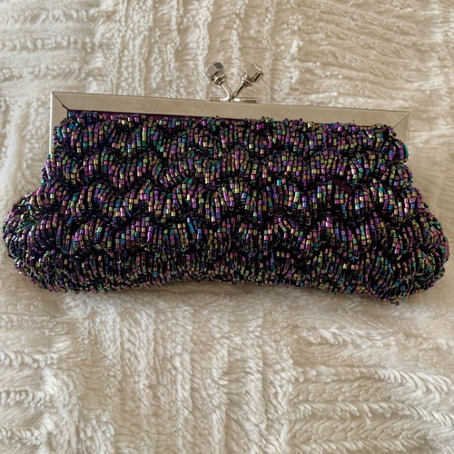 Cadari London vintage beaded evening purse hand made, like new, multicolor