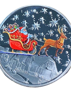 Νόμισμα Merry Christmas ασημένιο νέο συλλεκτικό αναμνηστικό πλακέ