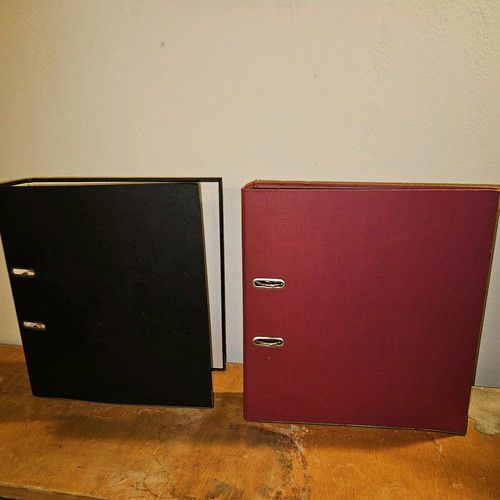 A4 binders used, Leitz and Skag, hard cover, set of 2