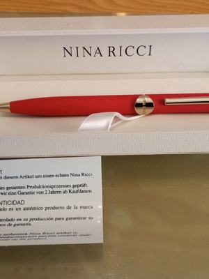 Nina Ricci Luxury Women's Pen new, red leather and gold accents