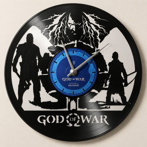 Wall Clock Vinyl Record 30cm color: black God of war Ragnarok