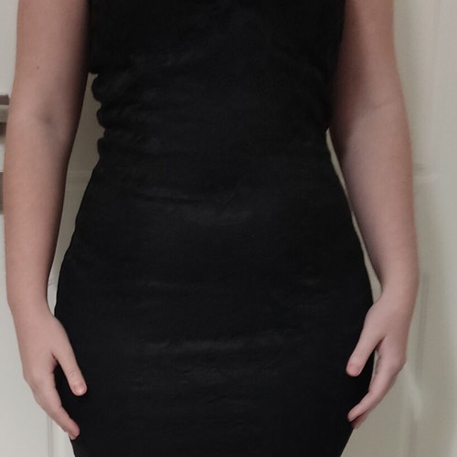 Mini dress black strapless lace like new