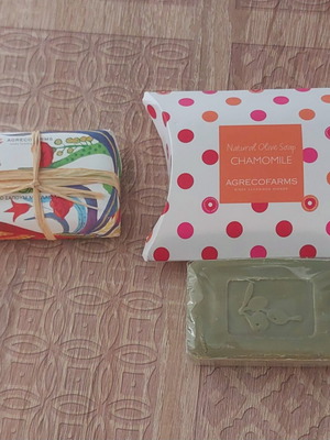 AgrecoFarms Olive Oil Soaps Set of 2 Chamomile and Traditional new