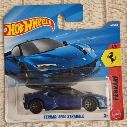 Ferrari SF90 Stradale blue, new Hot Wheels car