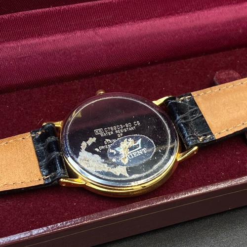 Orient Classic Dress Watch NOS, black and gold quartz men's