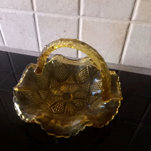 Glass basket like new vintage