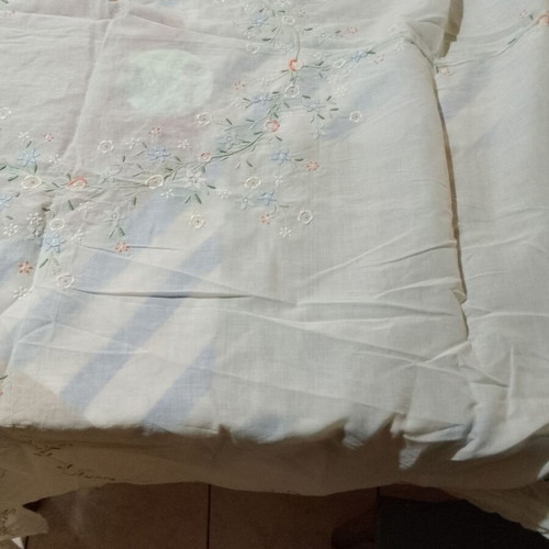 Tablecloth with colorful pastel flowers, new