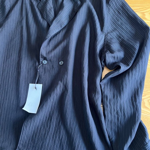 Zara black striped men's shirt jacket XL