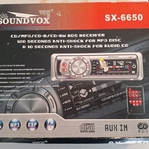 SoundVox SX-6650 car radio used with remote control