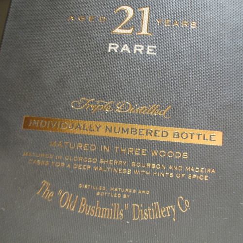 Bushmills Aged 21 Years Single Malt new, triple distilled whiskey